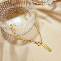 Neue Einfache Quadratische Nischen Schlüsselbein Kette Halskette Aus Titanstahl Für Frauen main image 5
