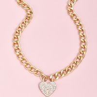 Fashion New Full Diamond Peach Heart Pendant Women's Y-shaped Alloy Necklace Wholesale main image 3