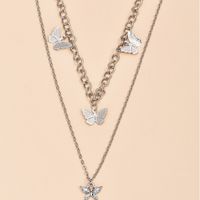 Koreanische Süße Art Beliebte Mode Neue Schmetterling Mehrschichtige Halskette Großhandel main image 5