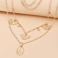 Fashion Alloy Angel Virgin Mary Portrait Multi-layer Necklace main image 4