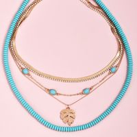 Popular New Fashion Leaf Multilayer Women's Necklace Set Wholesale main image 3