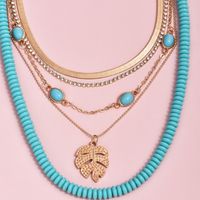 Popular New Fashion Leaf Multilayer Women's Necklace Set Wholesale main image 5