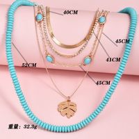 Popular New Fashion Leaf Multilayer Women's Necklace Set Wholesale main image 6