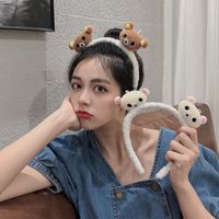 Korea's New Bear Plush Girls Funny Headwear Out All-match Hairpin Press Hairband main image 3