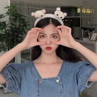 Korea's New Bear Plush Girls Funny Headwear Out All-match Hairpin Press Hairband main image 5