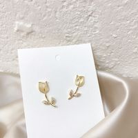 Korea's New S925 Silver Needle Opal Diamond Flower Earrings Wholesale Nihaojewelry main image 3