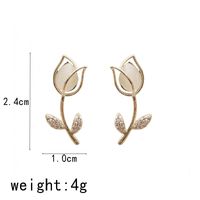 Korea's New S925 Silver Needle Opal Diamond Flower Earrings Wholesale Nihaojewelry main image 6