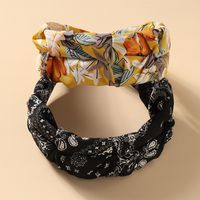 Korean New Tie-dye Gradient Color Leopard Print Wide Side Cross All-match Headband Hair Accessories sku image 5