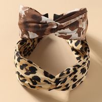 Korean New Tie-dye Gradient Color Leopard Print Wide Side Cross All-match Headband Hair Accessories sku image 6
