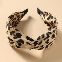Korean New Tie-dye Gradient Color Leopard Print Wide Side Cross All-match Headband Hair Accessories sku image 1