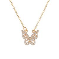 New Fashion Micro-inlaid Zircon Hollow Butterfly Wild Clavicle Chain Necklace For Women sku image 1