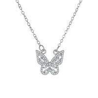 New Fashion Micro-inlaid Zircon Hollow Butterfly Wild Clavicle Chain Necklace For Women sku image 2