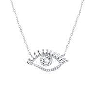 New Ladies Eyes Clavicle Chain 925 Silver Inlaid Devil's Eye Silver Necklace sku image 1