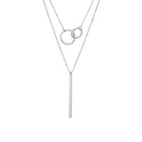 Zweischichtiger Geometrischer Anhänger Einfache Edelstahl 316l Halskette Für Frauen sku image 1