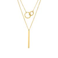 Double-layer Geometric Pendant Simple Stainless Steel 316l Necklace For Women sku image 2