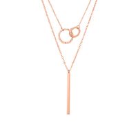Double-layer Geometric Pendant Simple Stainless Steel 316l Necklace For Women sku image 3
