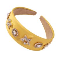 New Alloy Solid Color Baroque Full Of Diamonds Wide-sided Big Headband For Women sku image 1