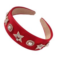 New Alloy Solid Color Baroque Full Of Diamonds Wide-sided Big Headband For Women sku image 3