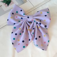 Korean Fabric Retro Bow Hairpin Sweet Color Wave Dot Clip Hairpin Wholesale sku image 4