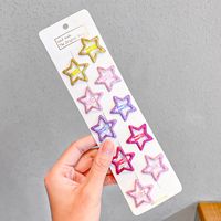 10 Sets Of Children's Metal Paint Hairpin Candy Color Star Hair Accessories Wholesale Nihaojewelry sku image 11