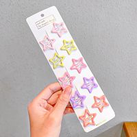 10 Sets Of Children's Metal Paint Hairpin Candy Color Star Hair Accessories Wholesale Nihaojewelry sku image 6