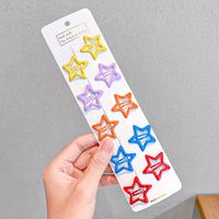 10 Sets Of Children's Metal Paint Hairpin Candy Color Star Hair Accessories Wholesale Nihaojewelry sku image 8
