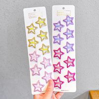10 Sets Of Children's Metal Paint Hairpin Candy Color Star Hair Accessories Wholesale Nihaojewelry sku image 15