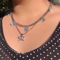 Koreanische Süße Art Beliebte Mode Neue Schmetterling Mehrschichtige Halskette Großhandel sku image 1