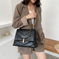 New Summer Simple Wild Soft Leather Embroidery Thread Large-capacity Chain One-shoulder Women's Messenger Bag main image 5