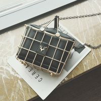 New Fashion Small Box Metal Basket Messenger Chic Women's Chain Handbag main image 5