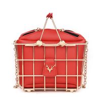 New Fashion Small Box Metal Basket Messenger Chic Women's Chain Handbag main image 3