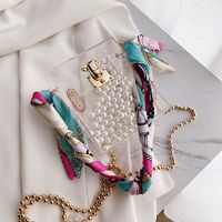 New Trendy Lock Silk Scarf Chain Fashion Single Shoulder Messenger Bag For Women main image 3