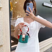 Nouvelle Mode Coréenne À La Mode Transparente Portable Gelée Sauvage Chaîne Épaule Messenger Petit Sac Rond Pour Femmes main image 3