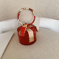 New Trendy Retro Fashion Portable Small Round Korean Silk Scarf Messenger Shoulder Transparent Bag For Women main image 4