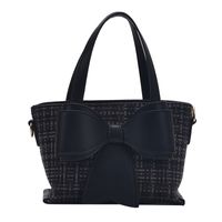 New Summer Fashion Bow-knot Plaid Korean Wild Woven Chain One-shoulder Messenger Handbag For Women sku image 4