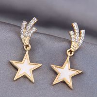 Pendientes De Botón De Estrella De La Suerte Dulce De Moda Coreana Al Por Mayor Nihaojewelry sku image 1