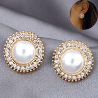 925 Silver Pearl Korean Fashion Sweet Simple And Elegant Pearl Stud Earrings Wholesale sku image 1