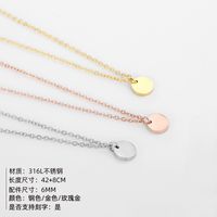 Fashion Stainless Steel Lettering Constellation Clavicle Chain Single Hole Round Necklace main image 3