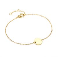 Fashion Round Stainless Steel Gold-plated 316l Lettering Gesture Bracelet For Women main image 6
