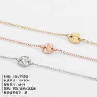 Fashion Simple Titanium Steel Rose Gold Adjustable Lettering Letter Bracelet main image 3