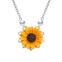 Ornement Croix-frontière Nouvelle Arrivée De Mode De Tournesol Collier Feuilles Fleurs Europe Et Amérique Creative Femmes sku image 5