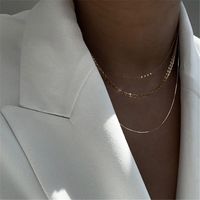 Fashion Hiphop Style Simple Hollow Multi-level Retro Wide Clavicle Chain Necklace For Women main image 2