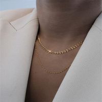 Fashion Hiphop Style Simple Hollow Multi-level Retro Wide Clavicle Chain Necklace For Women main image 3