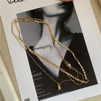 Fashion Hiphop Style Simple Hollow Multi-level Retro Wide Clavicle Chain Necklace For Women main image 5