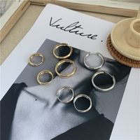 Retro Simple Circle Gold-plated Silver Non-fading Hoop Earrings Wholesale main image 1