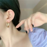 Retro Simple Circle Gold-plated Silver Non-fading Hoop Earrings Wholesale main image 6