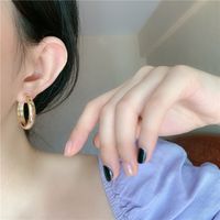 Retro Simple Circle Gold-plated Silver Non-fading Hoop Earrings Wholesale main image 5