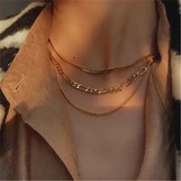 Simple Multi-layer  Clavicle Chain Non-fading Whole Body Stainless Steel Suit Necklace For Women main image 2