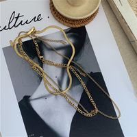 Simple Multi-layer  Clavicle Chain Non-fading Whole Body Stainless Steel Suit Necklace For Women main image 5