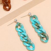 New Simple Multicolor Three-color Acrylic Hanging Ring Tassel Earrings 3 Pairs main image 5